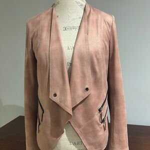 Pink suede blazer